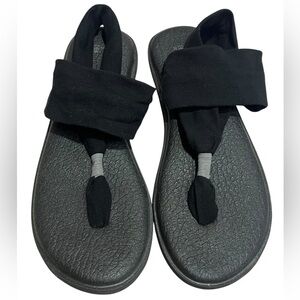 Sanuk Yoga Mat Sandals | New Black Sling Back | Ultimate Comfort Flip Flops